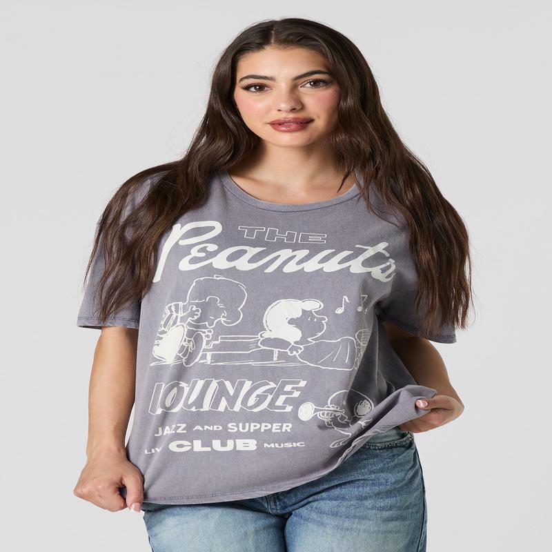 The Peanuts Snoopy Lounge Graphic Boyfriend T-Shirt