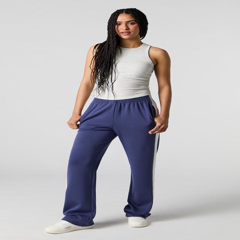 Active Side Striped Wide Leg Sweatpant