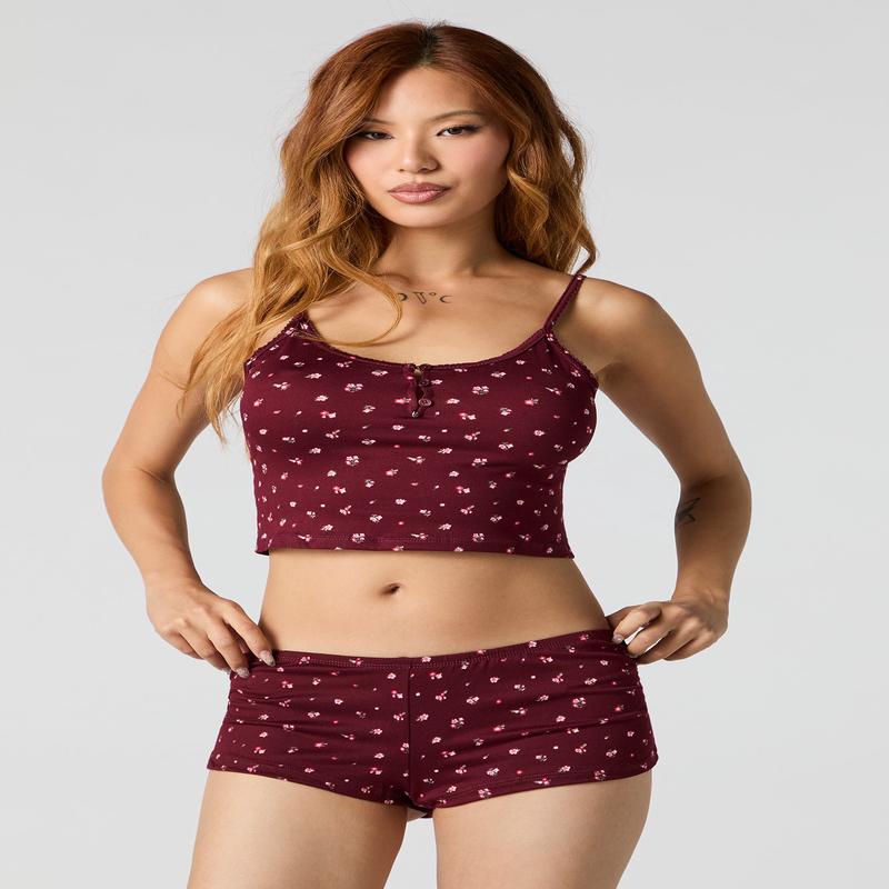 Ensemble-pyjama 2 pices camisole et shortie imprims