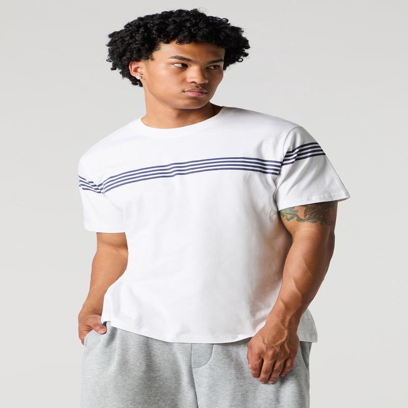 Partial Striped T-Shirt