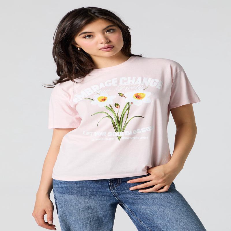 T-shirt coupe garonne  imprim Embrace Change