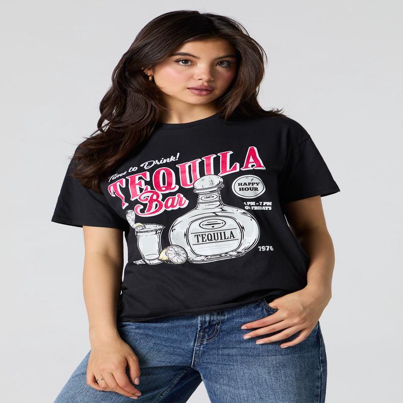 Tequila Bar Graphic Boyfriend T-Shirt