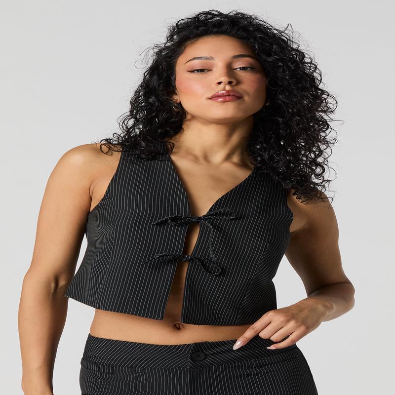 Veste  fines rayures avec attache