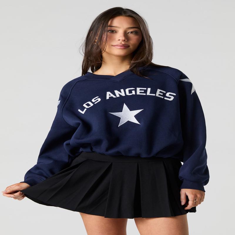 Destination Twill Embroidered Fleece Sweatshirt