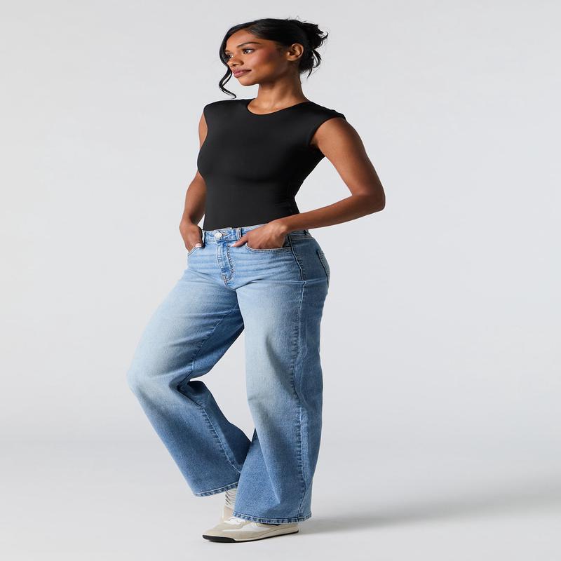 Jean extensible  jambe large moyen