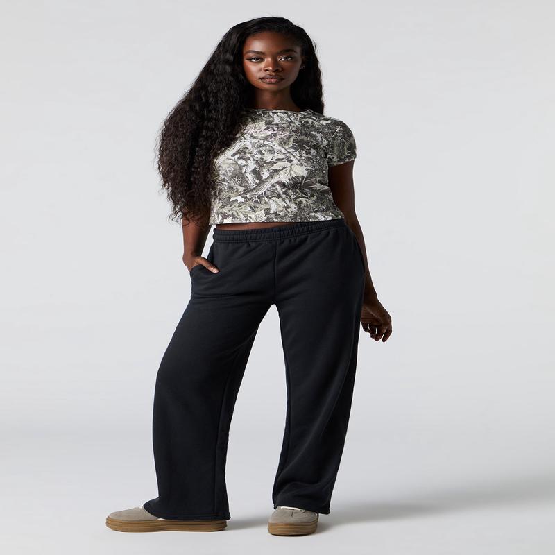 Pantalon en molleton  jambe large