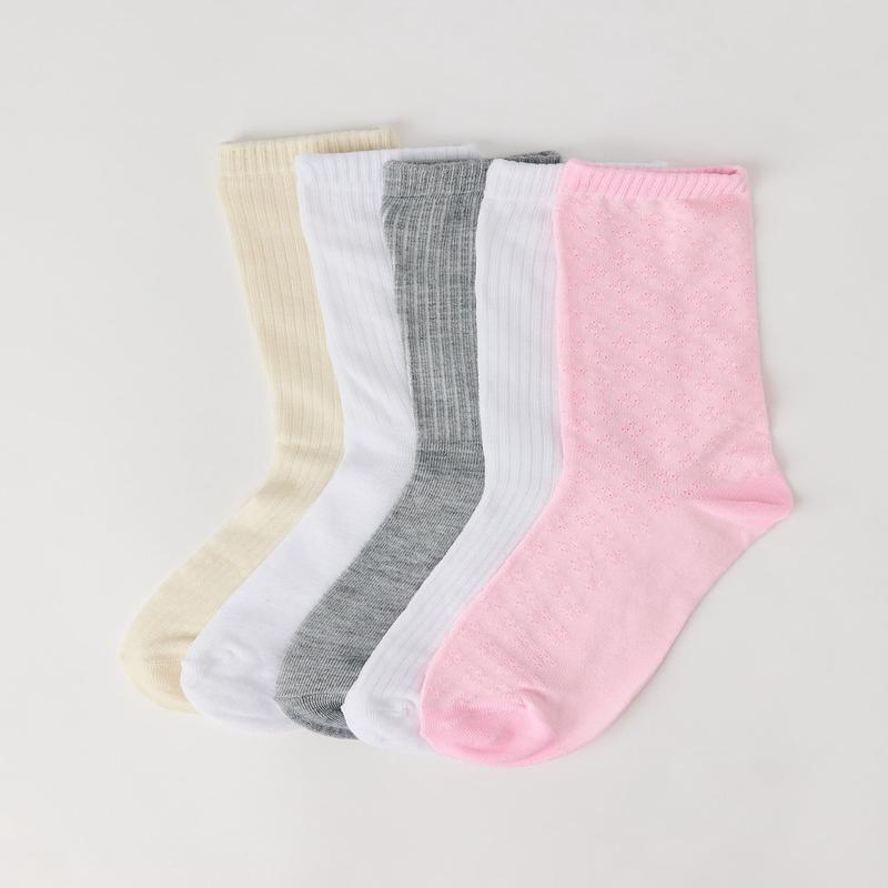 Ribbed Crew Socks (5 Pack)