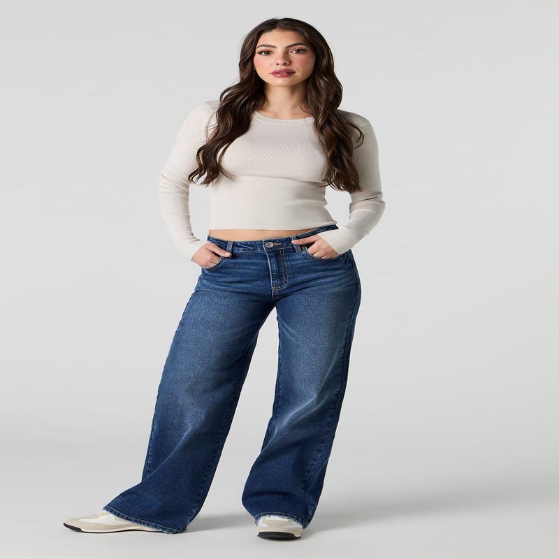 Stretch Baggy Dark Jean