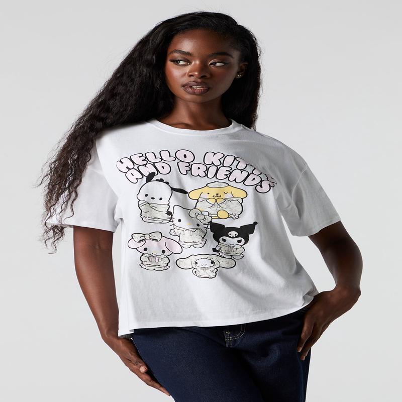 T-shirt coupe garonne  imprim Hello Kitty & Friends