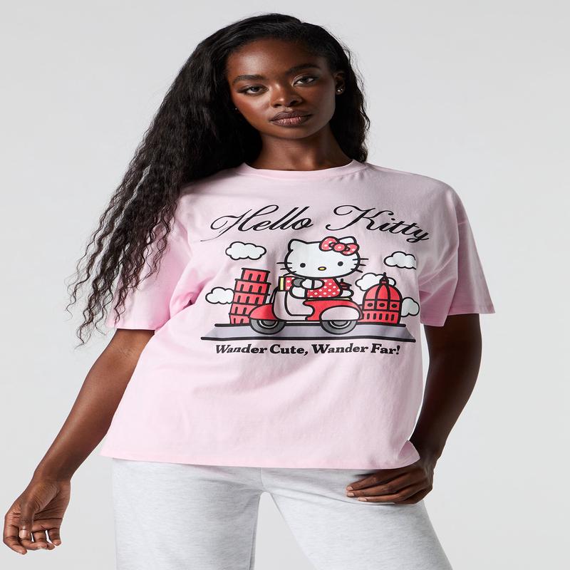 T-shirt coupe garonne  imprim Hello Kitty Wander