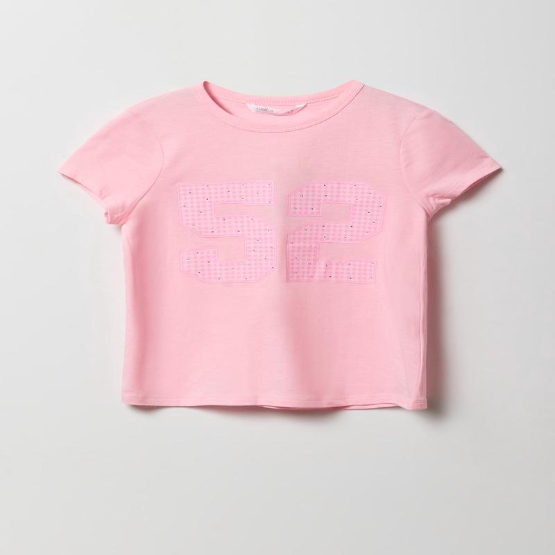 T-shirt  imprim 52 avec pierres du Rhin pour fille