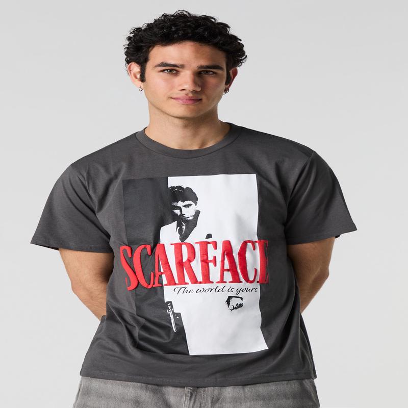 T-shirt  imprim en relief Scarface