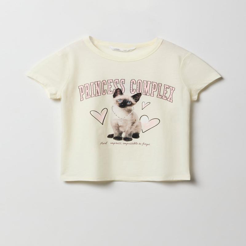 T-shirt  imprim Princess Complex avec pierres du Rhin pour fille