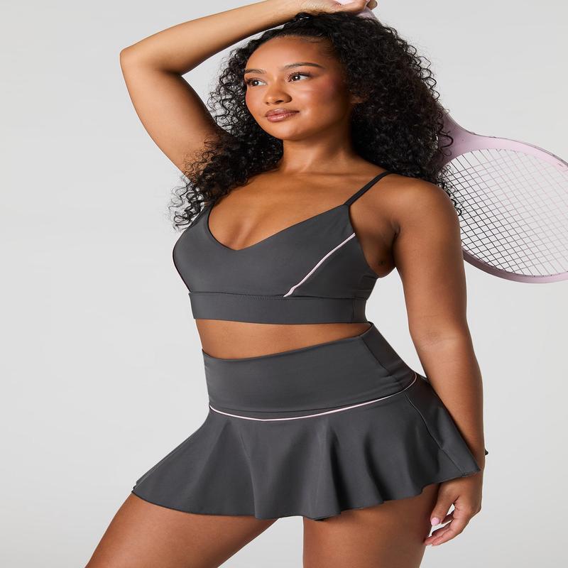 Active Piping Detail Foldover Mini Skort