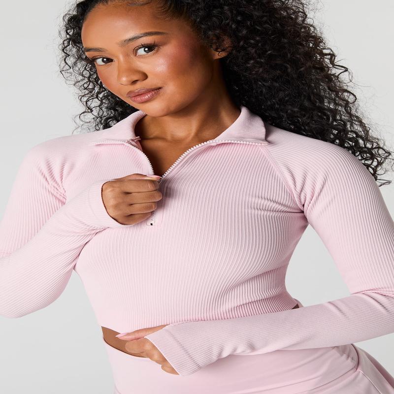 Active Seamless Quarter Zip Long Sleeve Top