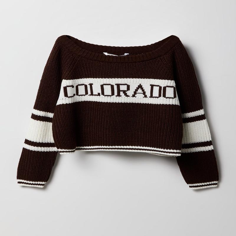 Cjandail en tricot jacquard ray  imprim City pour fille