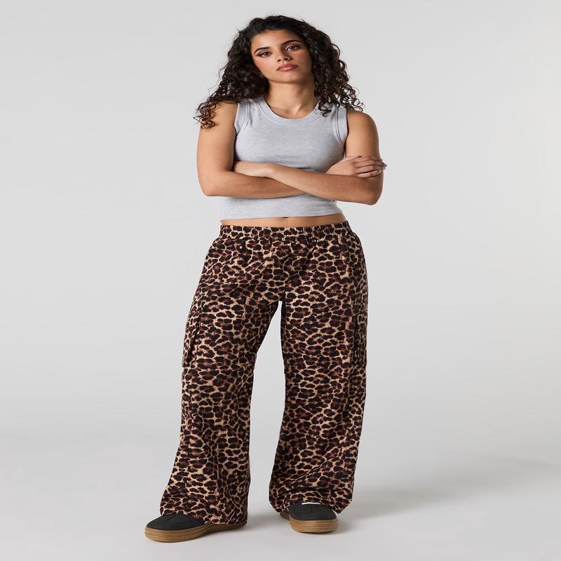 Pantalon cargo jambe large  imprim