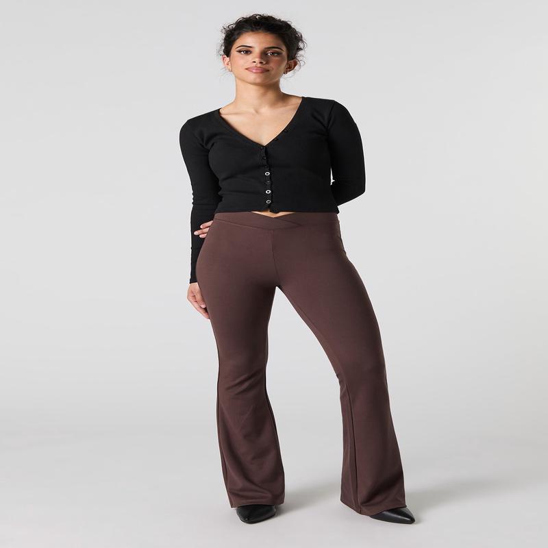 Pantalon vas doux  taille replie