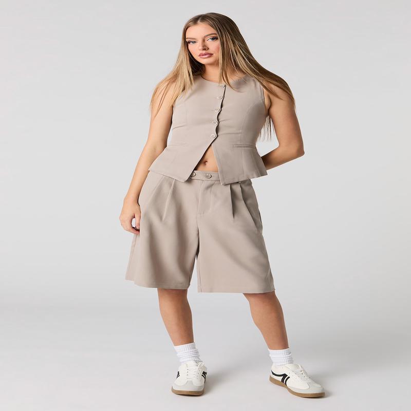 Pleated Longline Dress Short