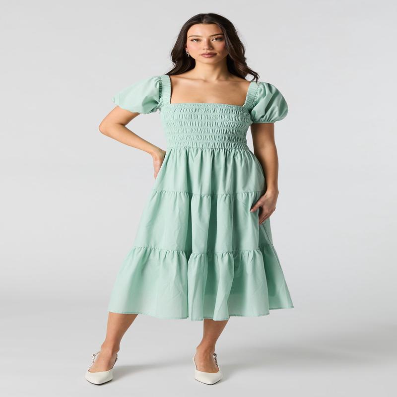 Robe midi plisse tage  manche bouffante