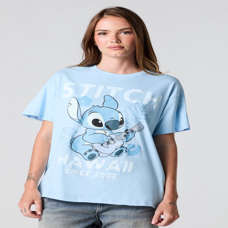 T-shirt de coupe garonne  imprim Stitch Hawaii