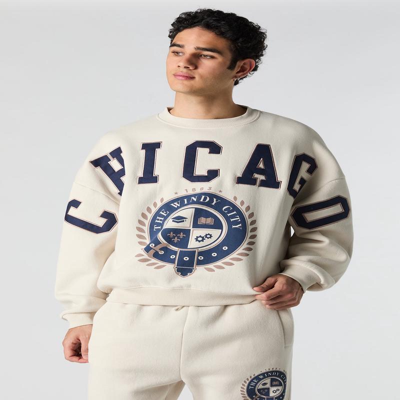 Chandail en molleton  broderie en serg Chicago