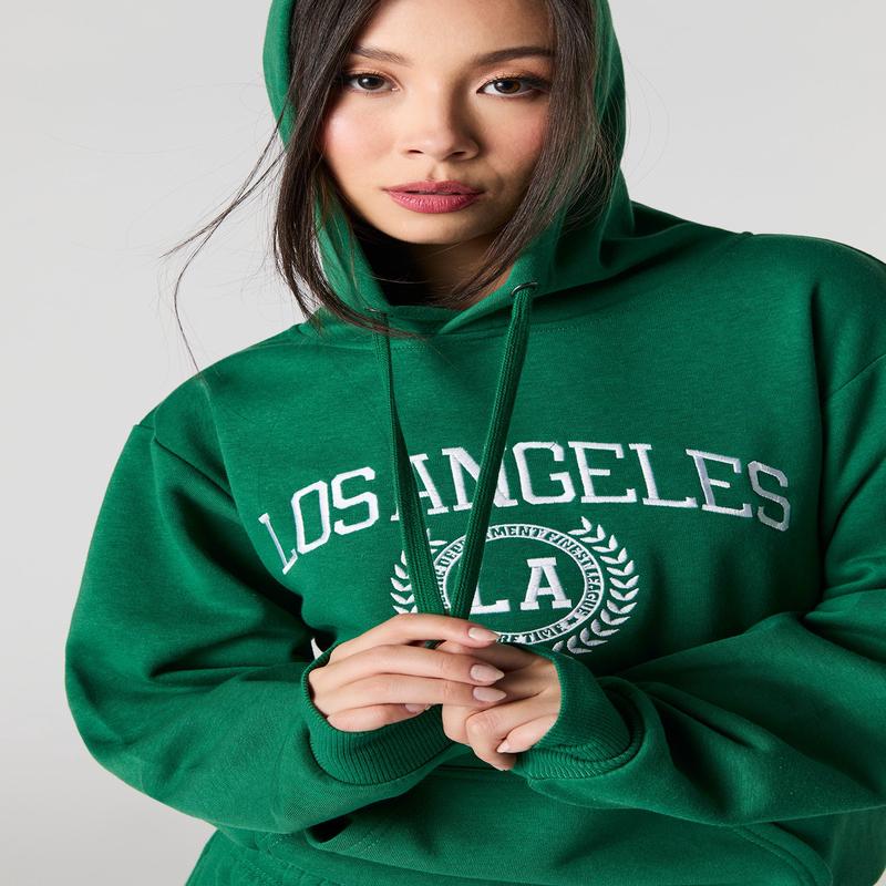 Destination Embroidered Oversized Fleece Hoodie