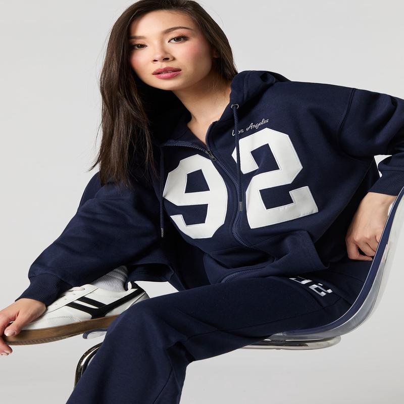 Destination Embroidered Zip-Up Fleece Hoodie