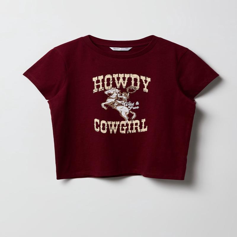 Girls Howdy Cowgirl Graphic T-Shirt