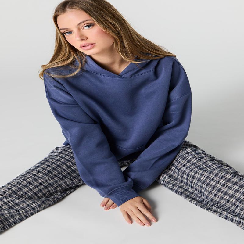 Haut  capuchon en molleton surdimensionn