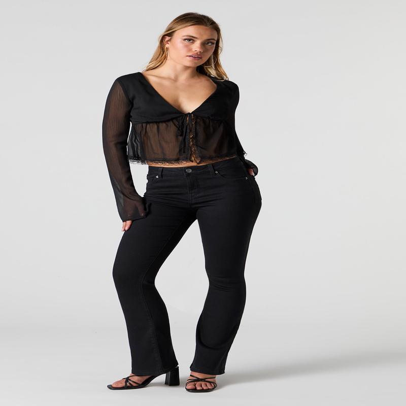 Jean vas extensible taille basse noir