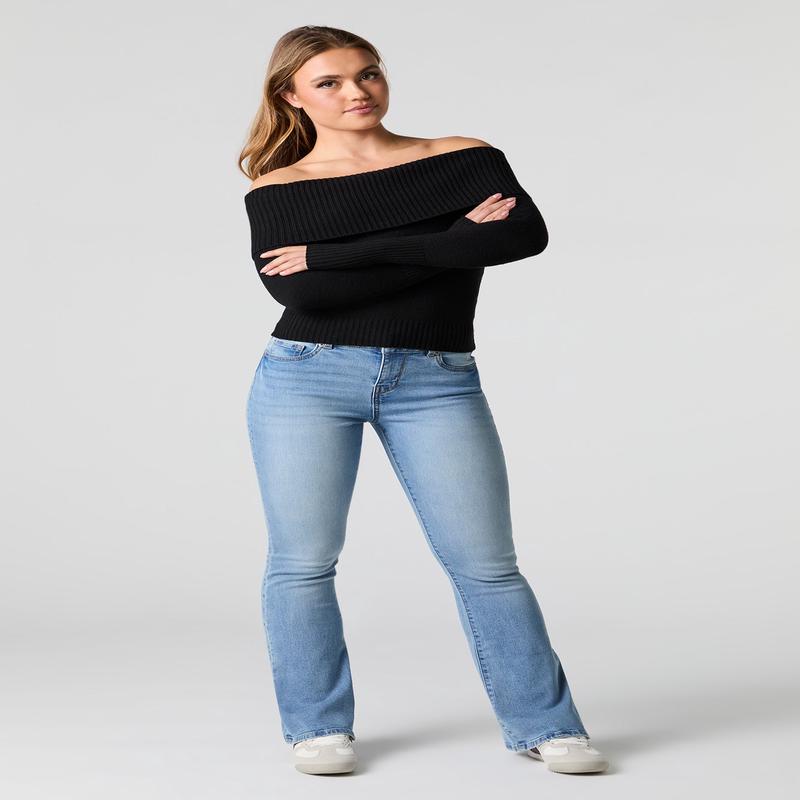 Jean vas extensible taille basse ple