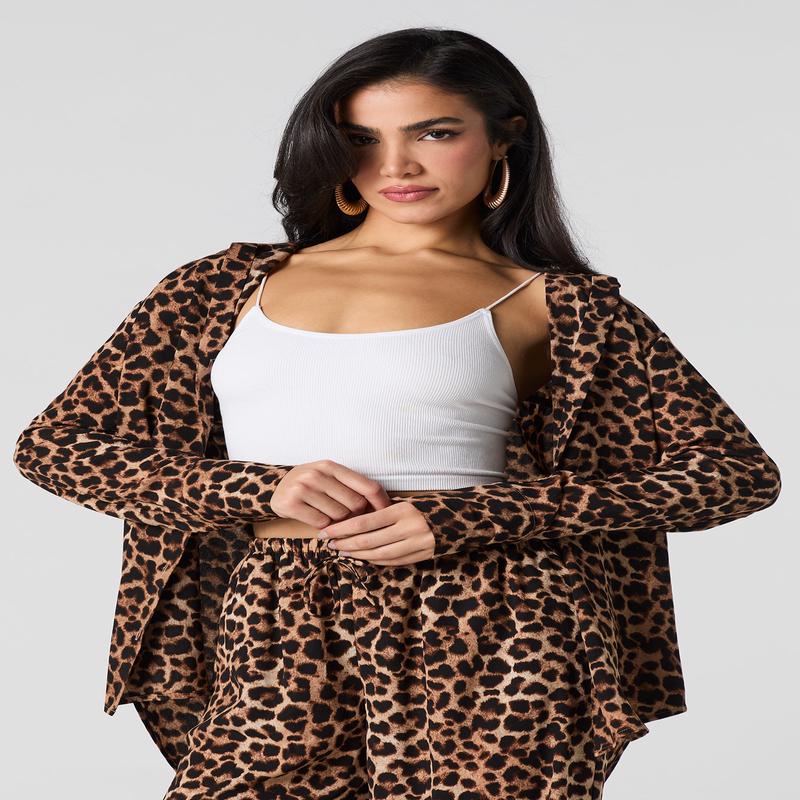 Printed Button-Up Top