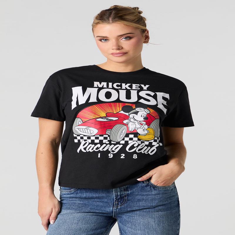 T-shirt coupe garonne  imprim Mickey Mouse Racing Club