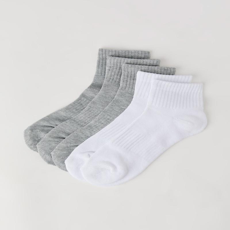 Boys Solid Quarter Socks (5 Pack)
