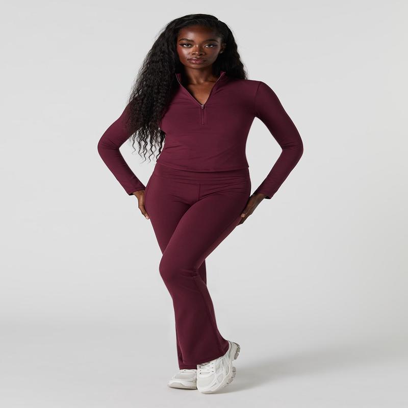 Haut  glissire un quart et manche longue Active