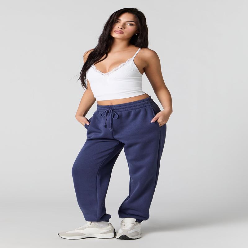 Jogger en molleton  taille haute