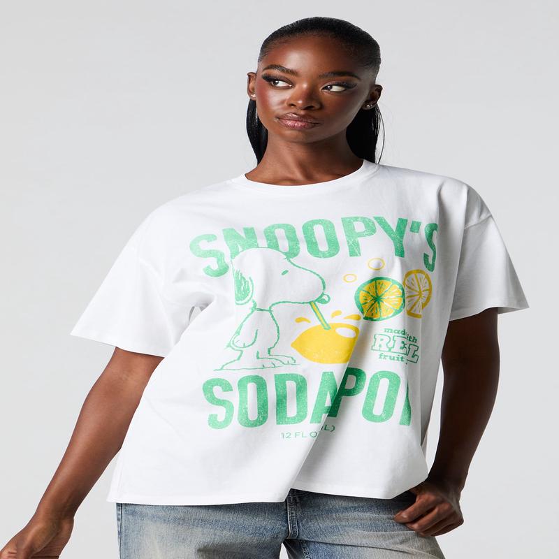 T-shirt de coupe garonne  imprim Snoopy Soda