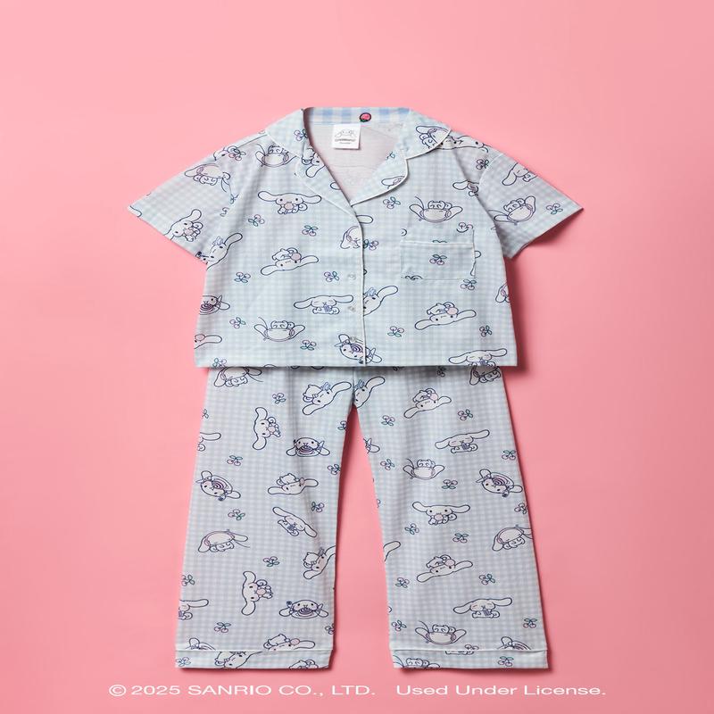 Cinnamoroll Girls Button-Up Top & Pant Pajama Set