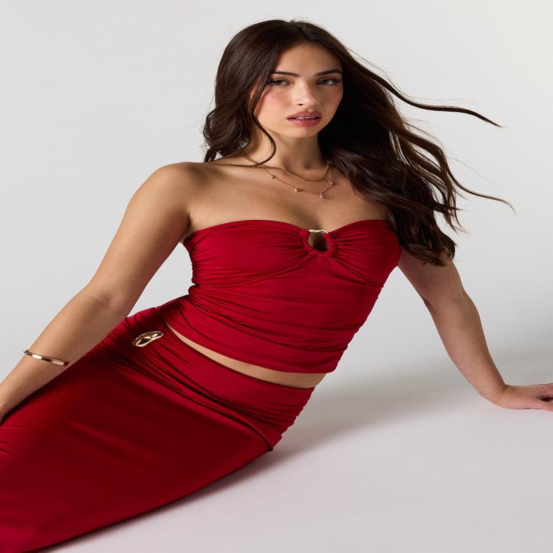 Contour Metal Accent Tube Top