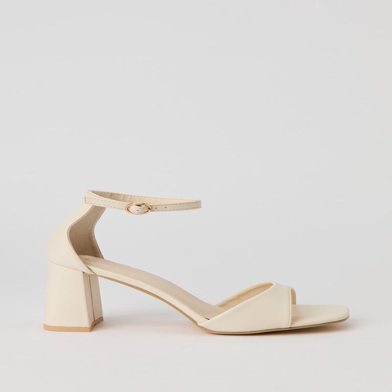 Faux Leather Ankle Band High Heel