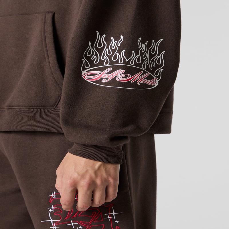 Haut  capuchon en molleton  broderie LA