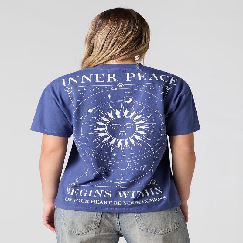 Inner Peace Graphic Boyfriend T-Shirt