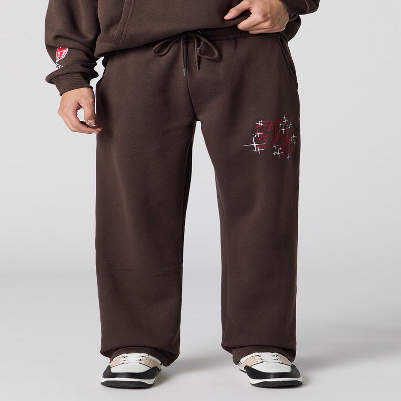 Pantalon en molleton  broderie LA