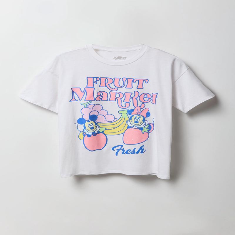 T-shirt de coupe garonne  imprim Mickey & Minnie