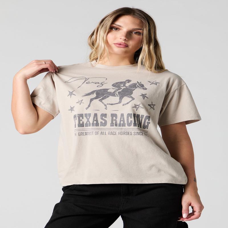 Texas Racing Graphic Boyfriend T-Shirt