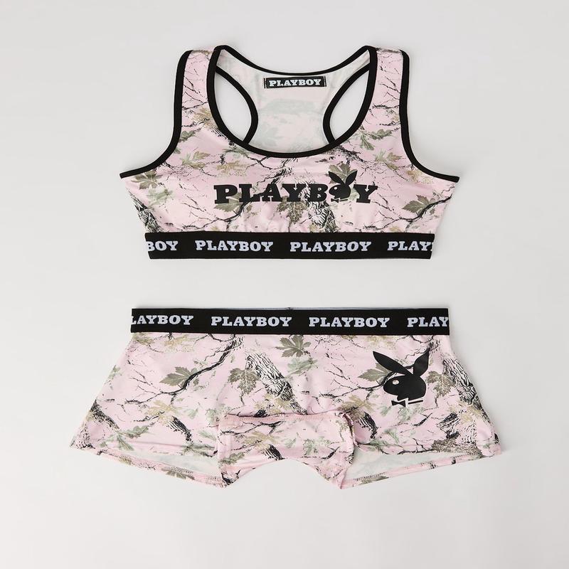 Ensemble 2 pices soutien-gorge sport et short garonne  imprim camouflage Playboy