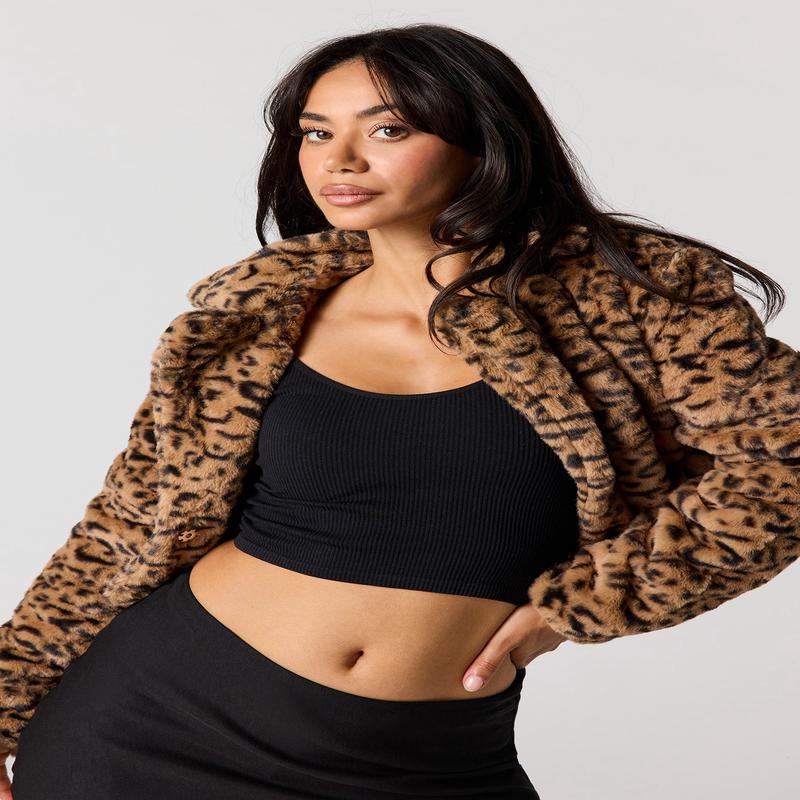 Faux Fur Cropped Jacket