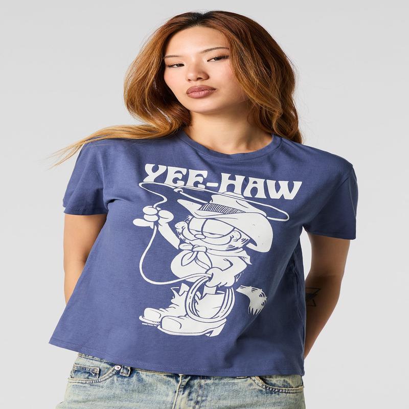 Garfield Yeehaw Graphic Boyfriend T-Shirt
