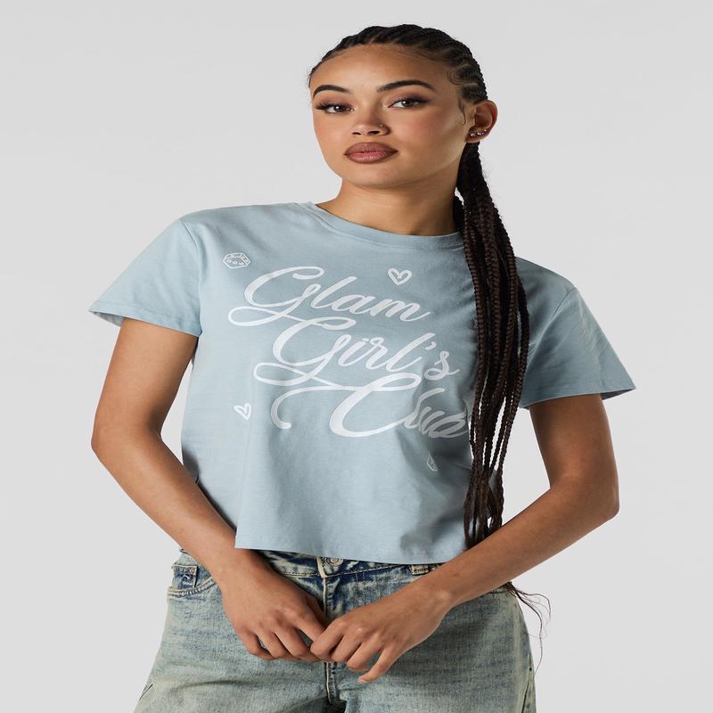 Girls Glam Club Graphic Boxy T-Shirt